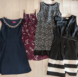 Women's dress lot - sizes 10-12, 4 dresses & 1 belt